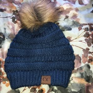 Blue knit hat